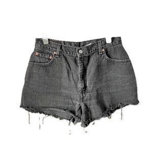 Levi’s 550 High Waist Dark Wash Cutoffs size 30